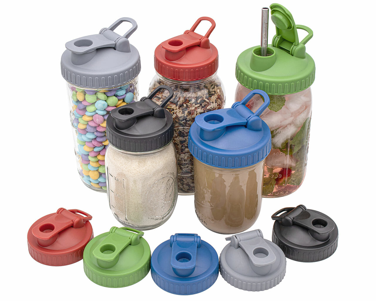 Pour and Store Lids with Carry Loop for regular and wide mouth Mason jars