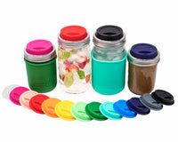 Silicone Drinking Lid with Stainless Steel Band for Mason Jars