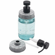 Threaded Matte Charcoal Black Soap Dispenser with Galvanized Lid for Regular Mouth Mason Jars Style #2