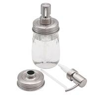 Satin / Brushed Finish Soap Pump Dispensers for Mason Jars