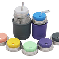 Silicone Fermentation and Straw Hole Tumbler Lids for Regular Mouth Mason Jars