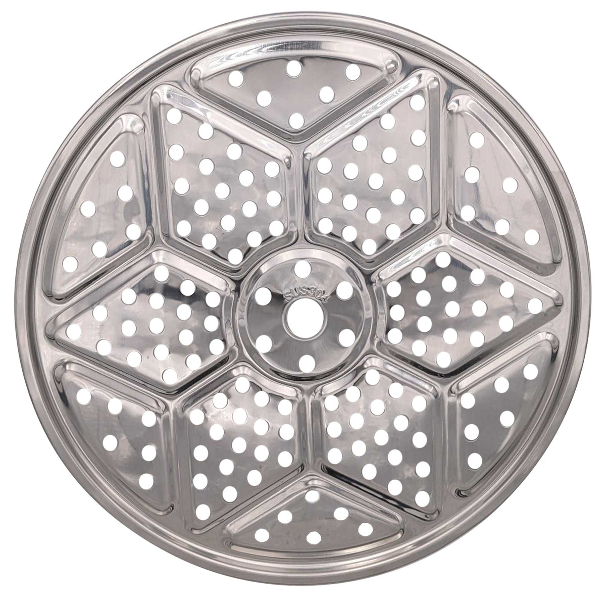 Round perforated stainless steel flower frog lid insert