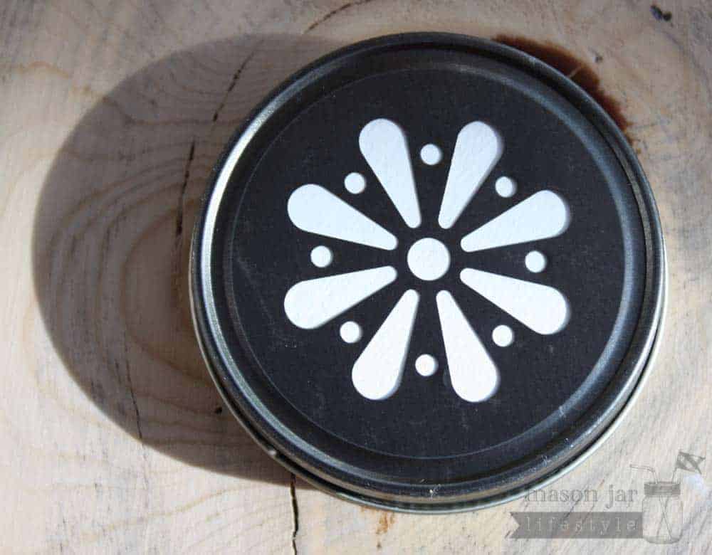 Vintage pewter daisy lid for Mason jars top
