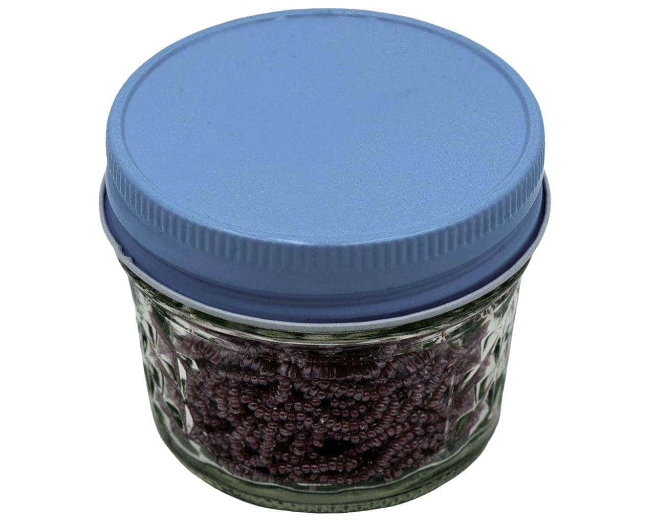 baby-blue-metal-storage-lid-plastisol-seal-regular-mouth-4oz-mason-jar-beads