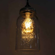 Mason Jar Dimmable Pendant Light Complete Kit with Hand Cut Jar