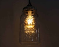 Mason Jar Dimmable Pendant Light Complete Kit with Hand Cut Jar