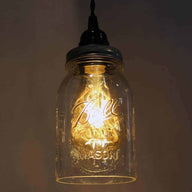 Mason Jar Dimmable Pendant Light Complete Kit with Hand Cut Jar