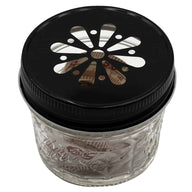 black-daisy-lid-regular-mouth-4oz-mason-jar-made-in-usa-tape-measure