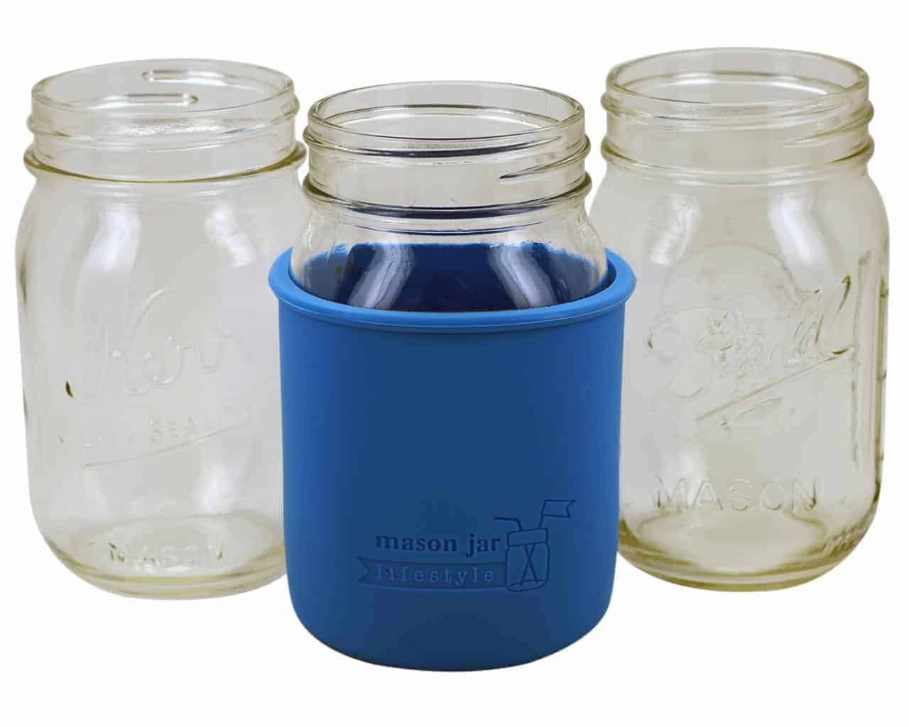 Silicone Sleeve for Regular Mouth Pint 16oz Mason Jars