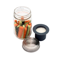Charcoal gray lifestyle carrot cucumber ranch divider cup regular mouth jar kerr pint