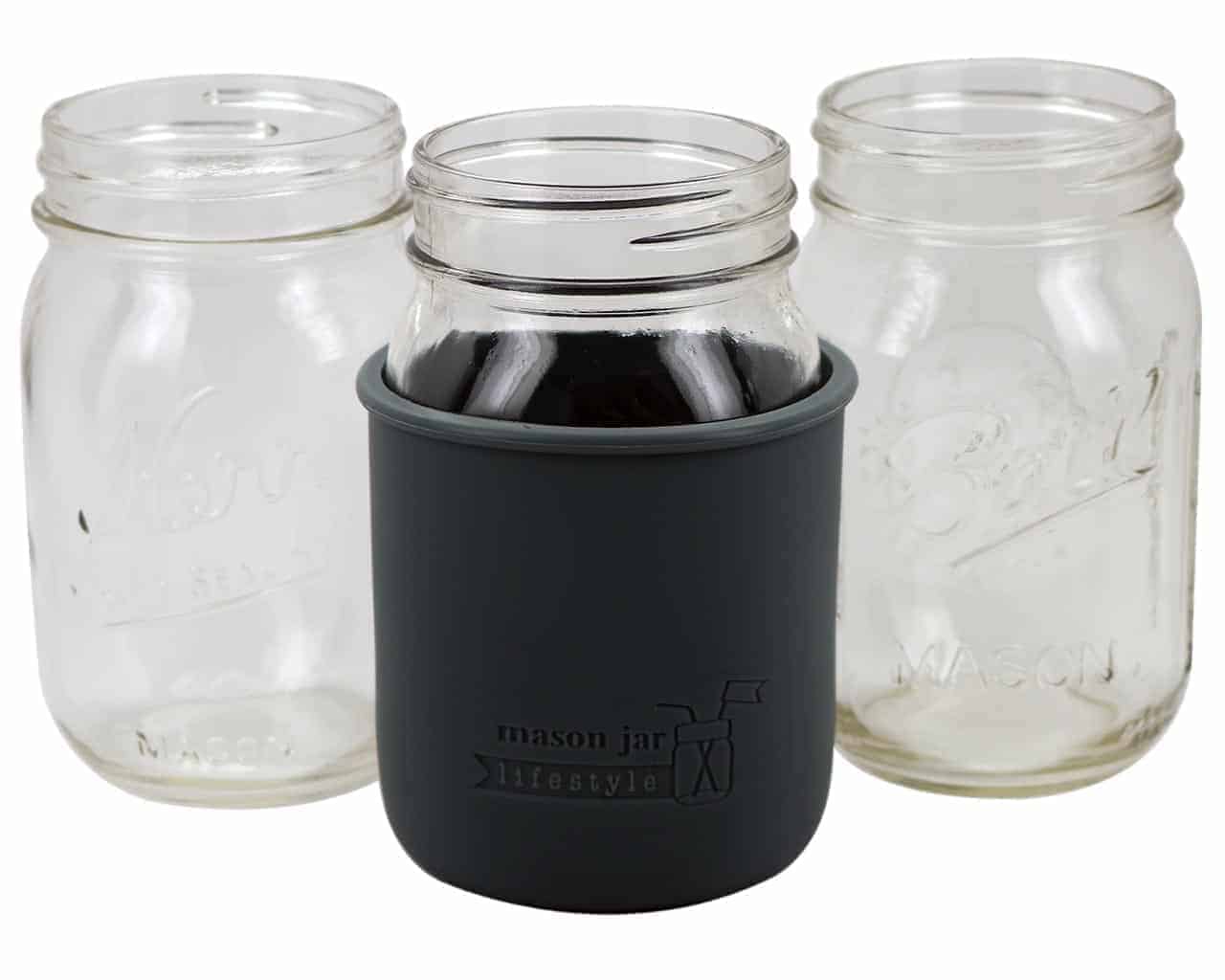 Silicone Sleeve for Regular Mouth Pint 16oz Mason Jars