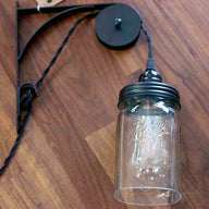 ctw-single-sheave-bracket-hang-pendant-light-wall-pulley-primitive-black-lighting-lid-wide-mouth-ball-open-bottom-jar