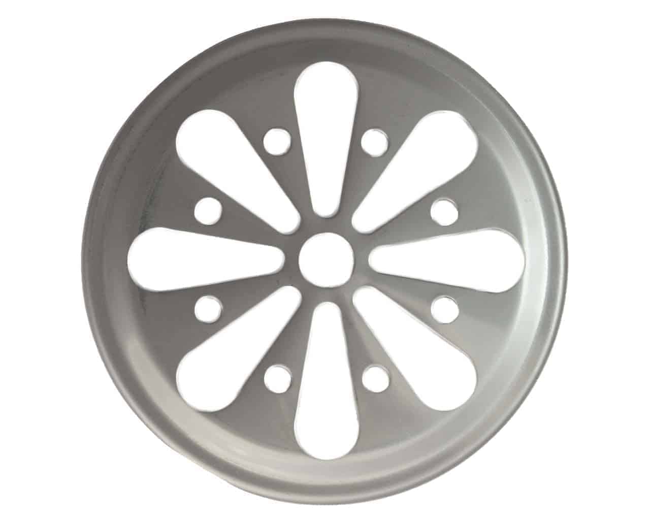 Stainless steel daisy cut lid insert for regular mouth Mason jars