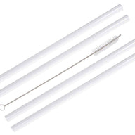 Extra long thick glass straws for half gallon Mason jars. 11.5" long, 9mm diameter. 4 pack + straw cleaner