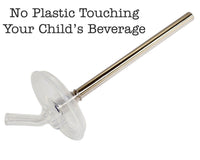 Extra Short 5" Safer Stainless Steel Straws for 12oz Thermos Funtainer, Small Glasses 4 Pack + Cleaning Brush