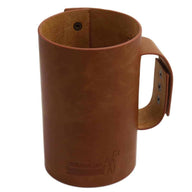 Faux leather sleeve with handle / travel mug for Ball pint & half 24oz jars