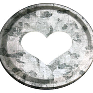 Galvanized heart cutout lid insert for regular mouth Mason jars