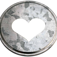 Heart Cutout Galvanized Metal Lid Inserts for Mason Jars 10 Pack
