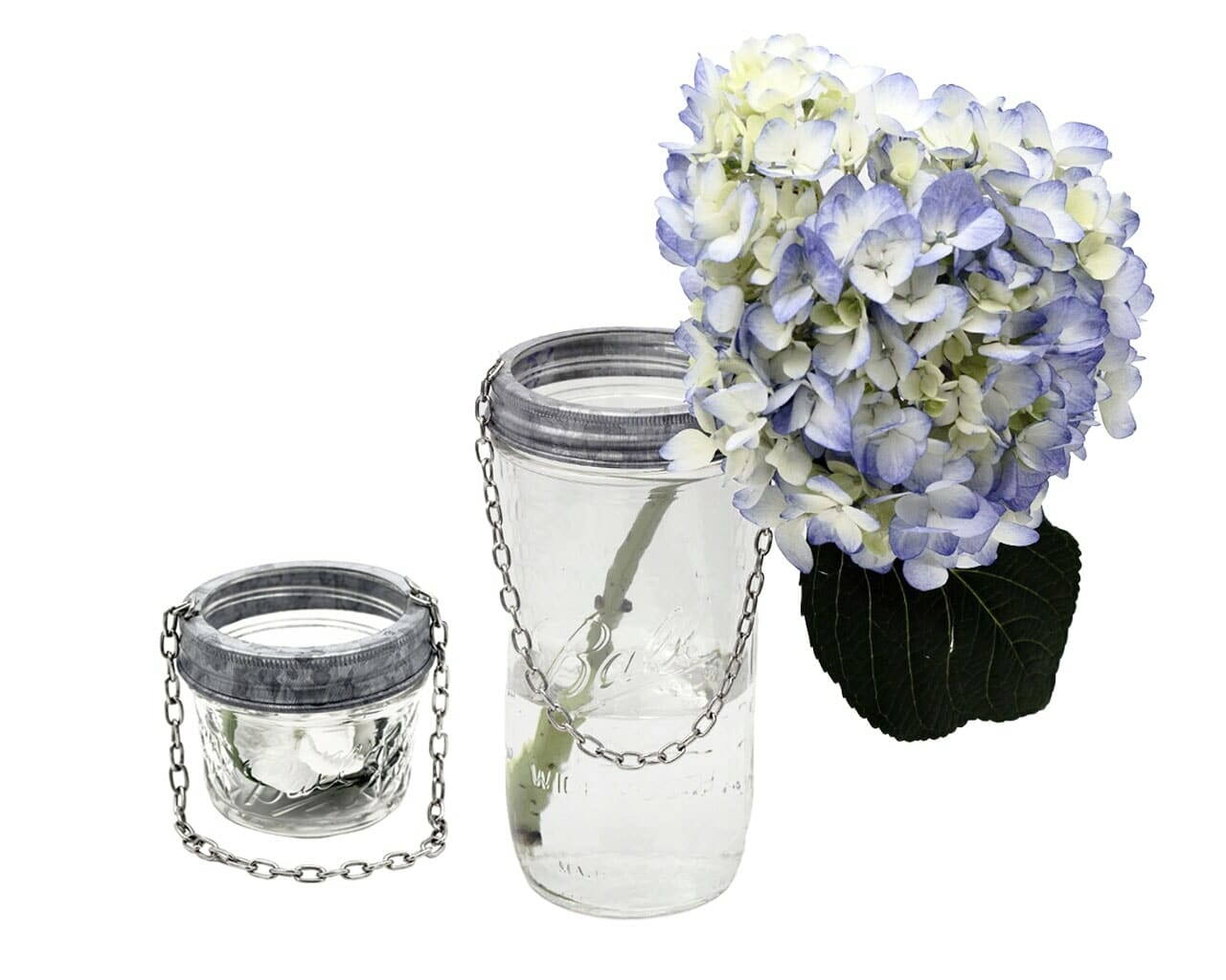 Galvanized Metal Band with Chain for Regular and Wide Mouth Mason Jars