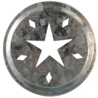 Galvanized Metal Star Cut-Out Lid Insert for Regular Mouth Mason Jars