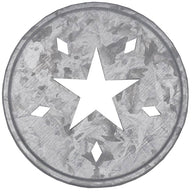Galvanized Metal Star Cut-Out Lid Insert for Wide Mouth Mason Jars