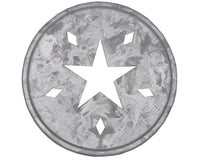 Galvanized Metal Star Cut-Out Lid Insert for Wide Mouth Mason Jars