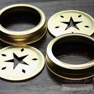 Star Pattern Gold or Copper Lid Inserts for Mason Jars 10 Pack