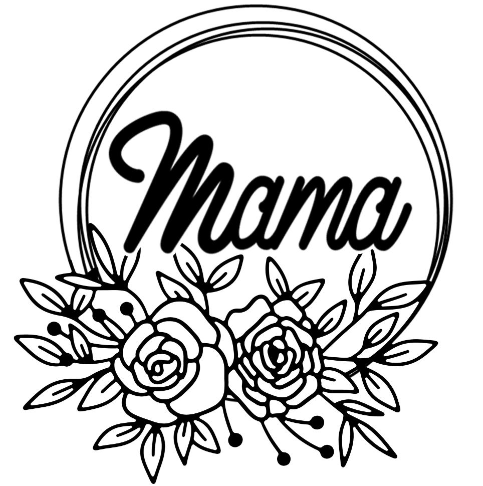 Mama floral circle laser engraving design