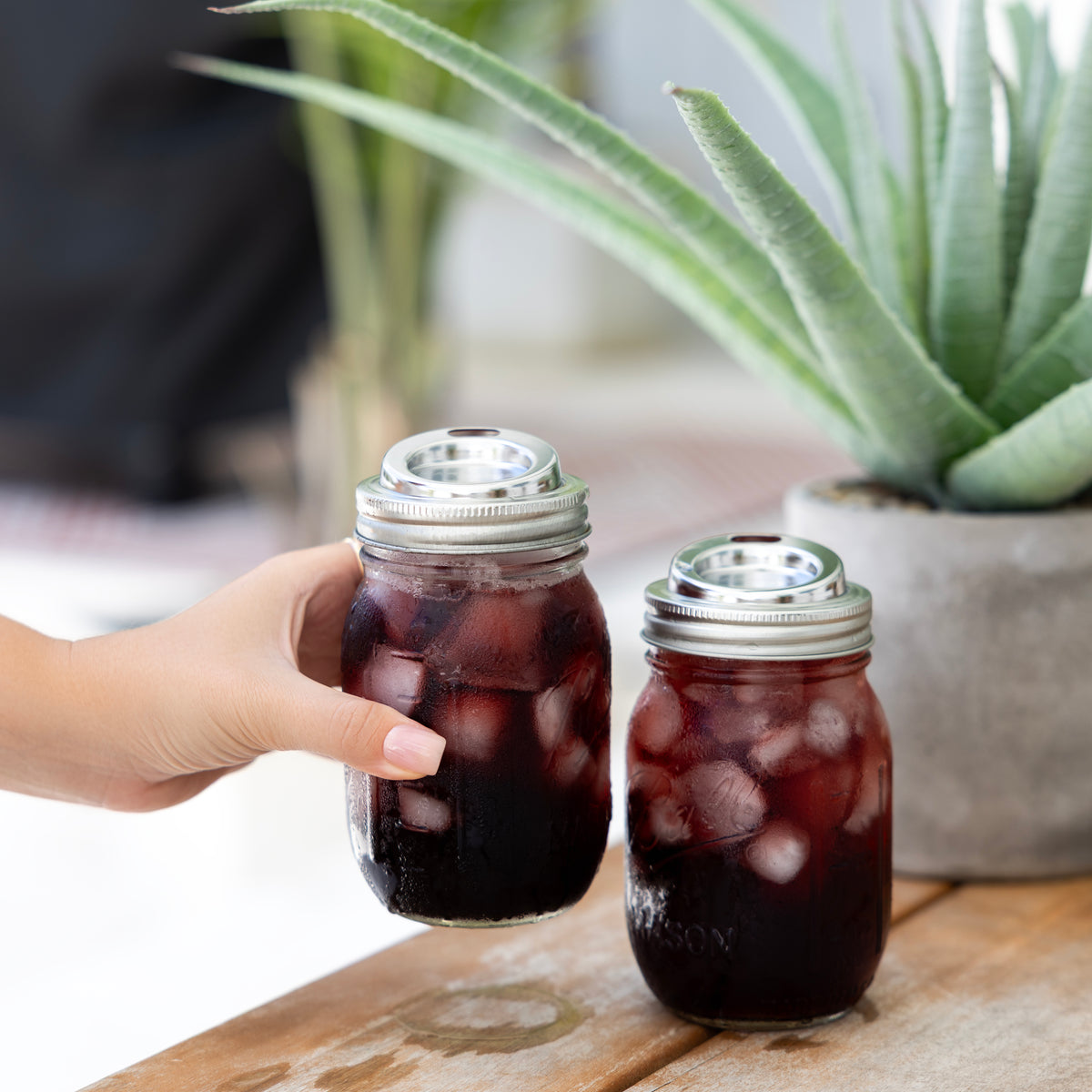 Sip Inserts Jarware Stainless Steel Sip Lid Inserts for Regular Mouth Mason Jars ...