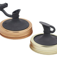 jarware-black-oil-cruet-pour-lid-with-regular-mouth-mason-jar-lifestyle-gold-copper-bands-open-closed