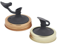 jarware-black-oil-cruet-pour-lid-with-regular-mouth-mason-jar-lifestyle-gold-copper-bands-open-closed