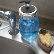 Jarware black plastic soap pump for regular mouth Mason jars on sink