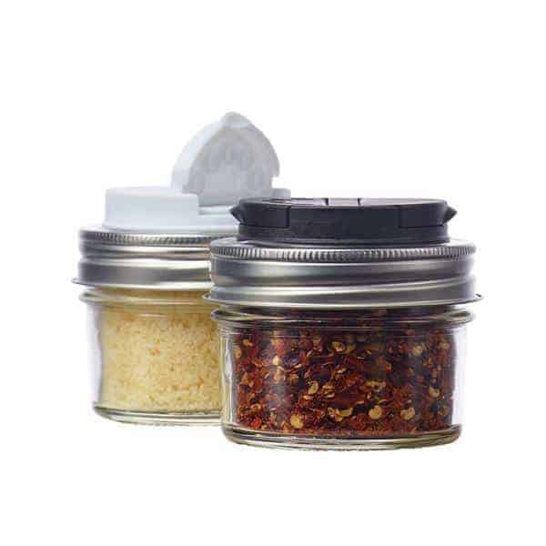 Jarware black and white spice lids for regular mouth Mason jars