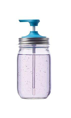 Jarware blue plastic soap pump for regular mouth Mason jars