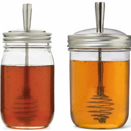jarware stainless steel honey dipper for wide and regular mouth mason jars