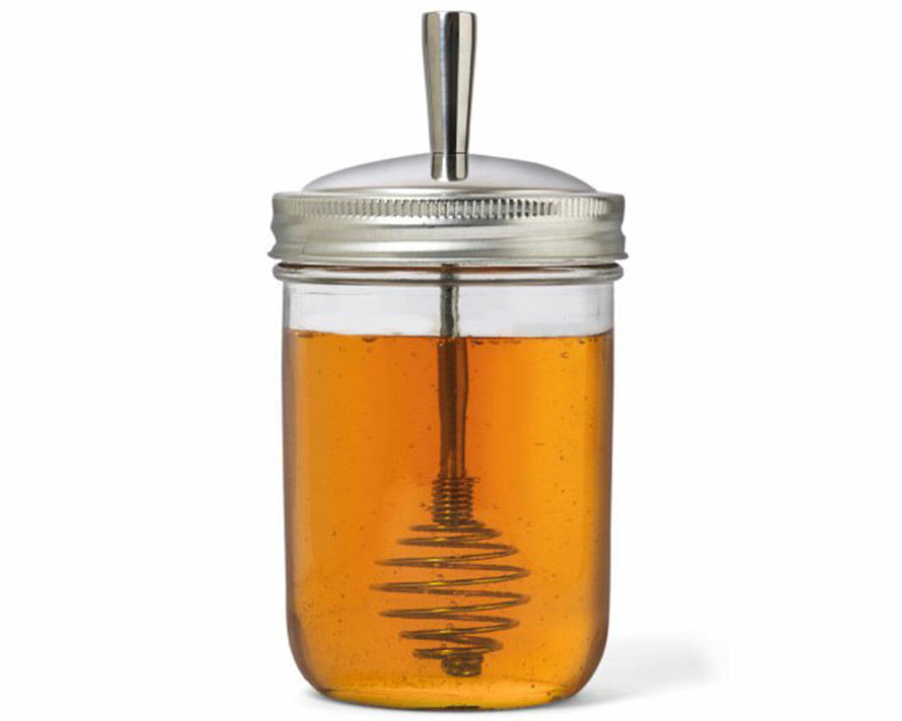 Jarware Stainless Steel Honey Dipper Lid for Mason Jars