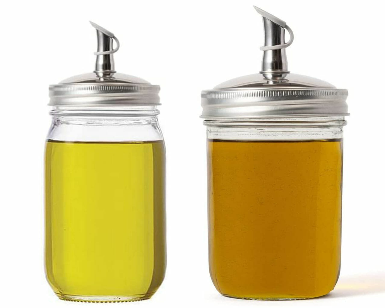 jarware stainless steel oil cruet lids for regular and wide mouth mason jars