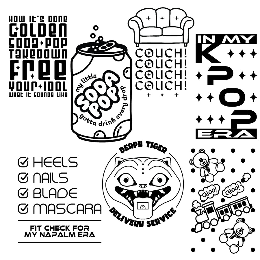 Kpop Demon Hunter inspired designs for laser engraved Mason jars.