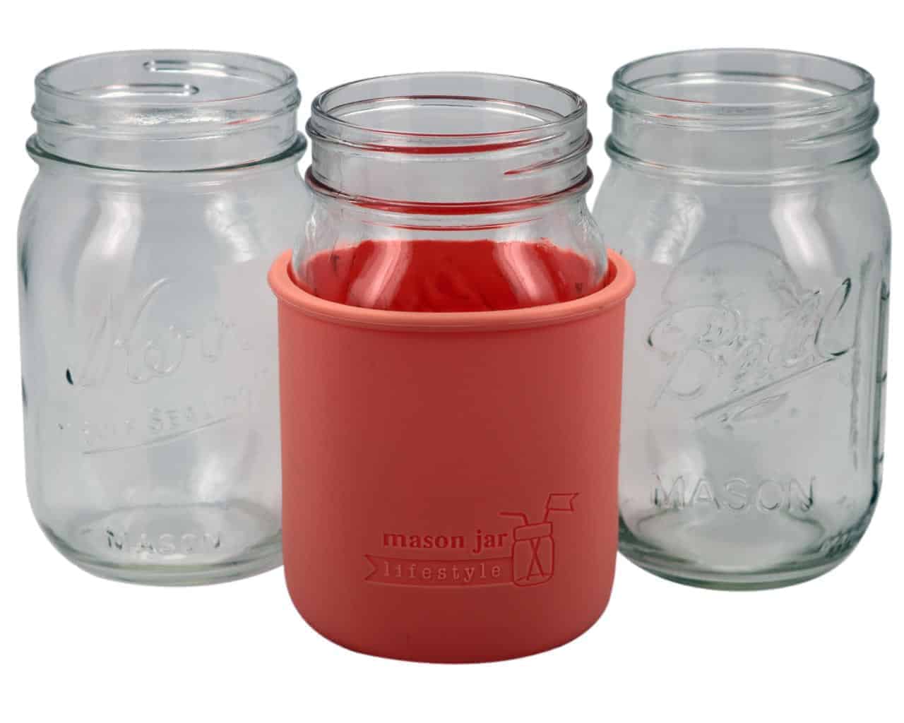 Silicone Sleeve for Regular Mouth Pint 16oz Mason Jars