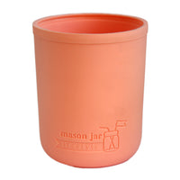 Coral pink sleeve for 16oz wide mouth Mason jars.