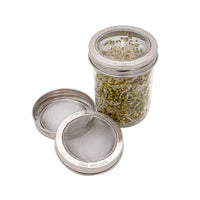 Curved Rust Proof Sprouting Lid and Band for Mason Jars