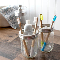 Toothbrush Holder Stainless Steel Lid for Mason Jars