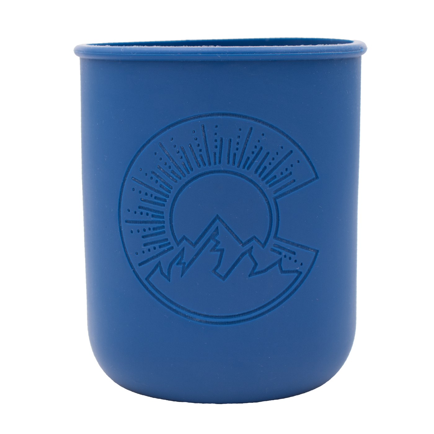Deep Blue Quart silicone sleeve with the 150th Colorado anniversary design.