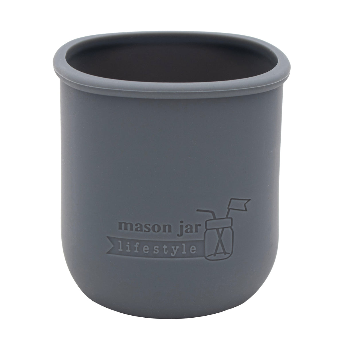 Charcoal Gray plain silicone sleeve for Regular Mouth Pint 16oz; color reference