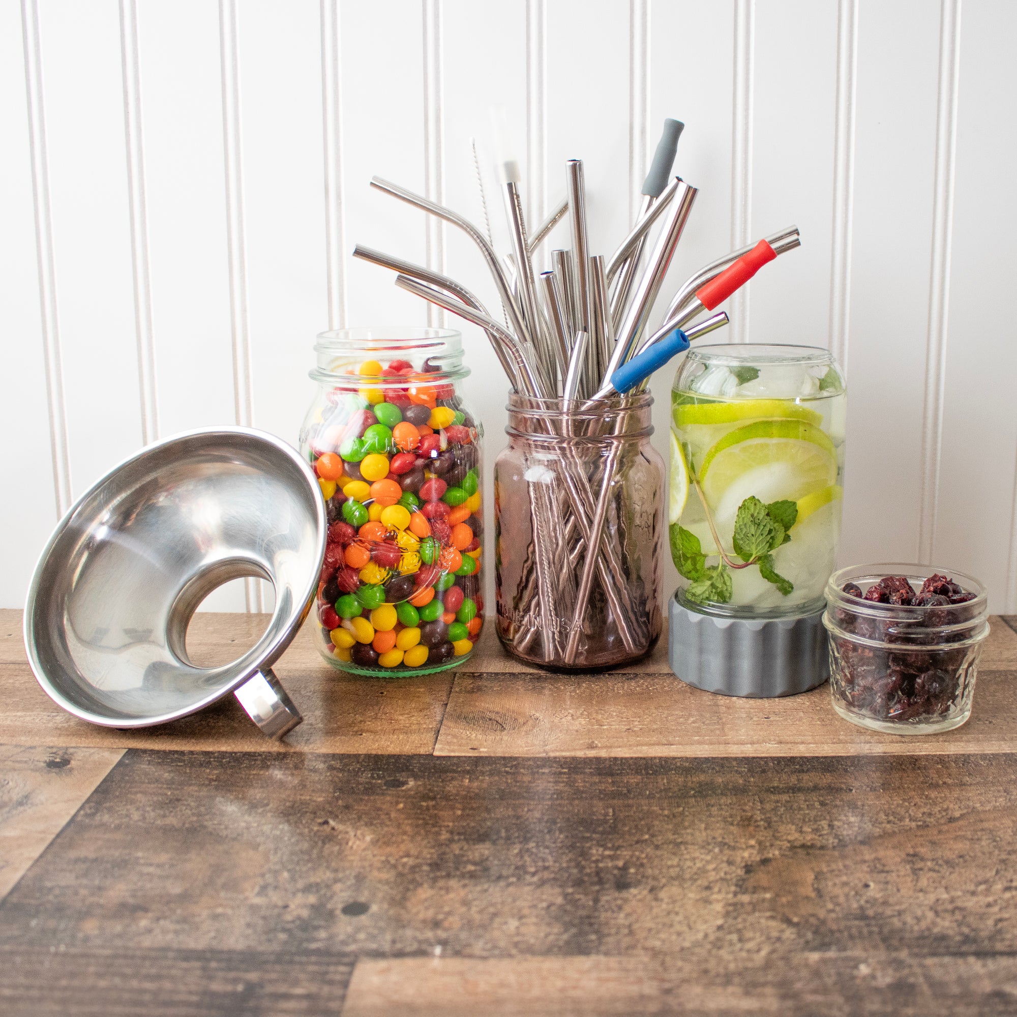 2-in-1 Lid to Connect Two Regular Mouth Mason Jars 2 Pack