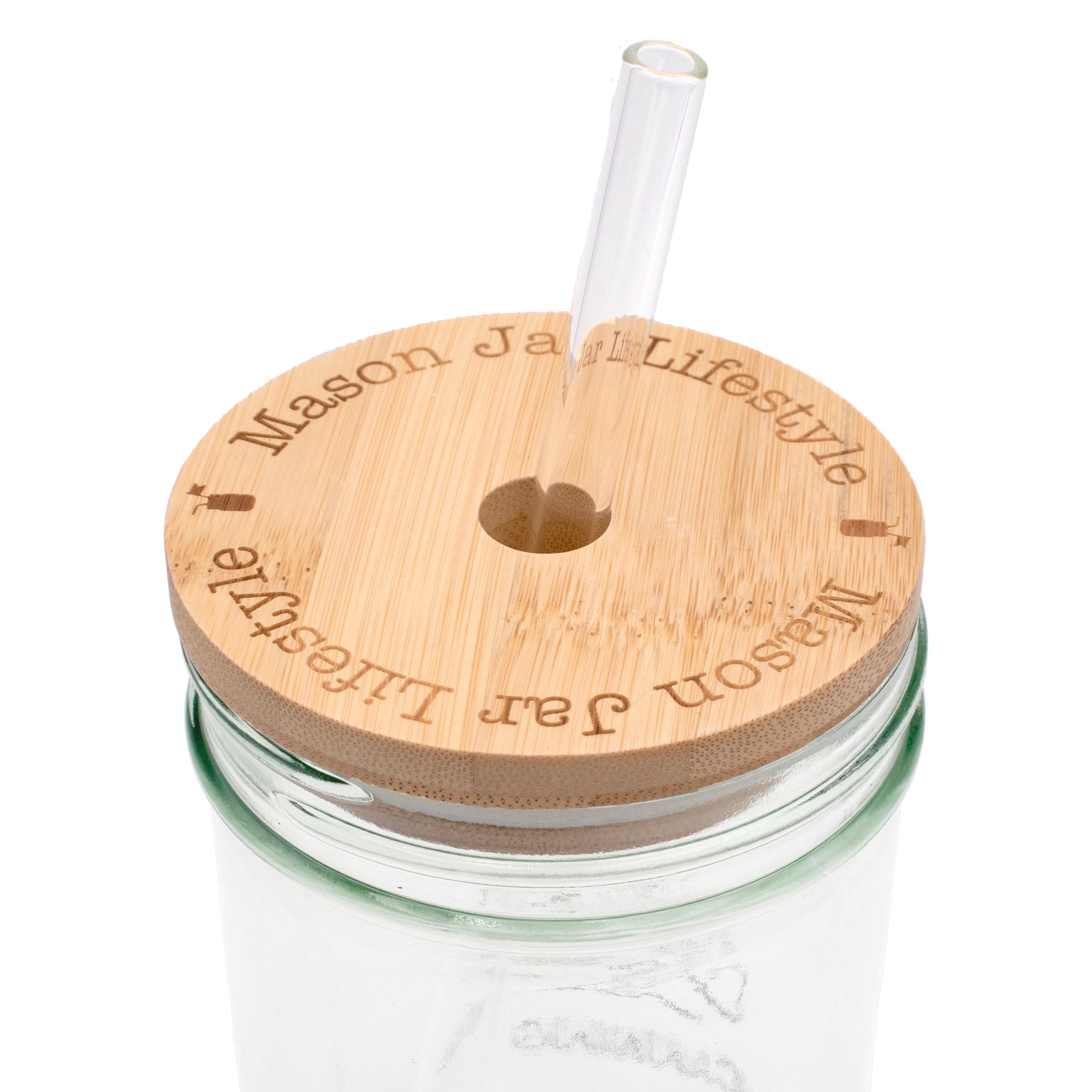Pint & Half 24oz Glass Water Bottle with Bamboo Lid Travel Tumbler