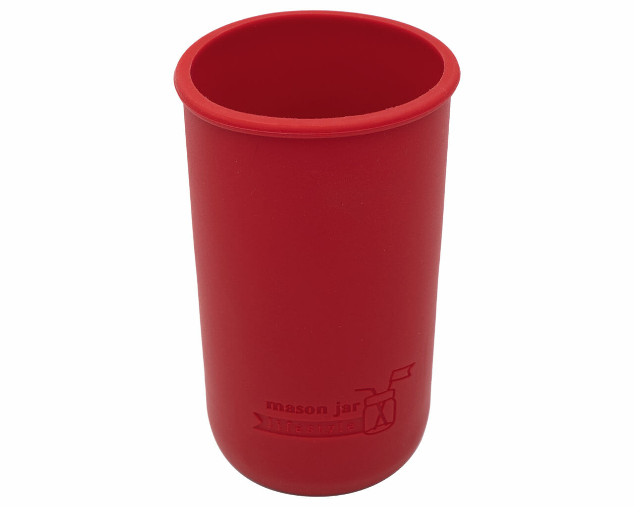 cherry red silicone sleeve koozie for 24oz wide mouth mason jars