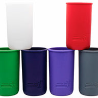 Silicone Sleeves for Wide Mouth 24oz Mason Jars in Frost Cherry Red Leaf Green Midnight Blue Ultra Violet and Charcoal Gray