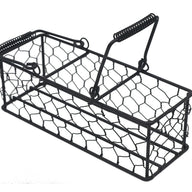 Black Painted Steel Chicken Wire Caddy for Three Pint Jars