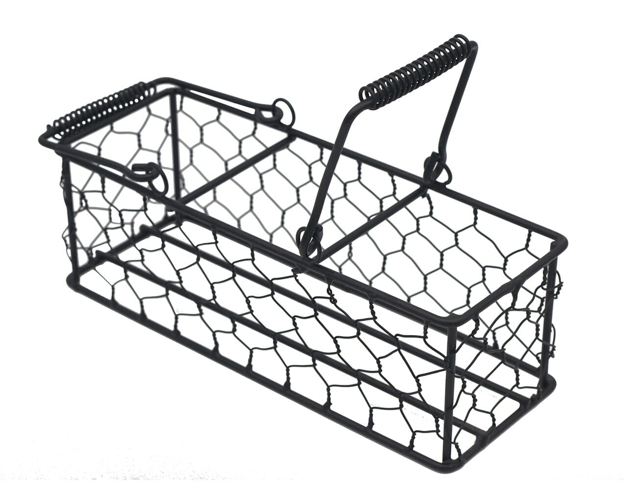 Black Painted Steel Chicken Wire Caddy for Three Pint Jars